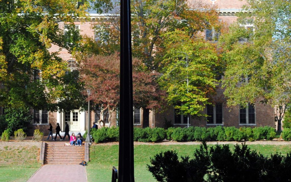 University students talking on campus