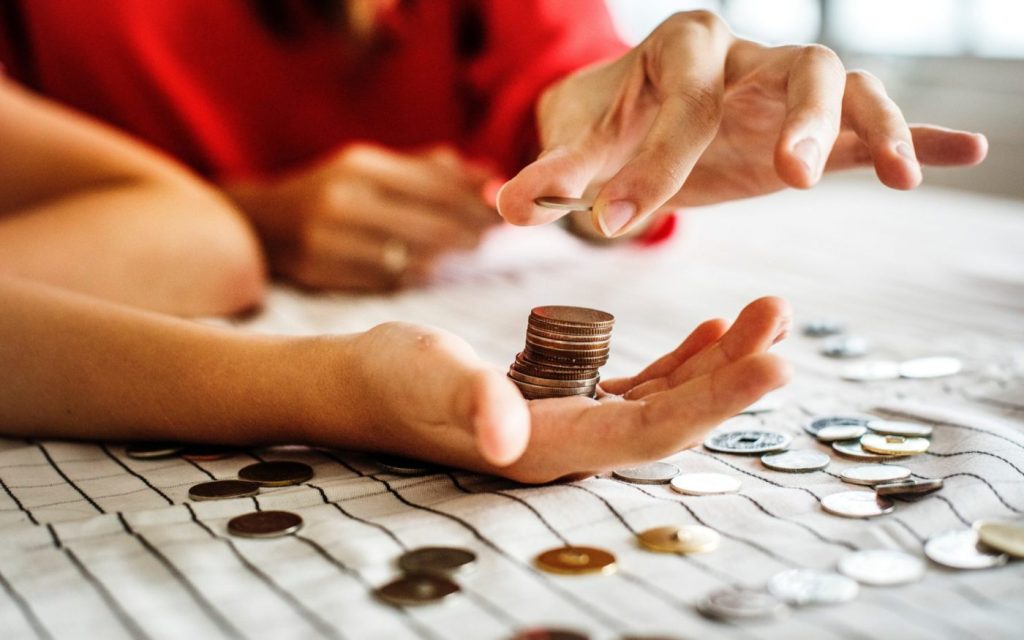 People counting money and coins