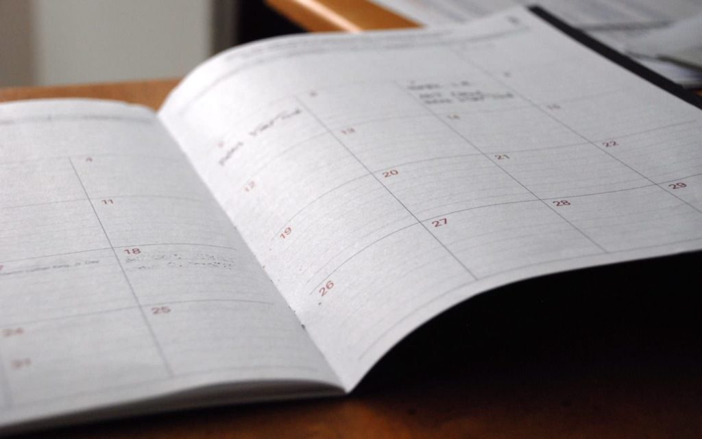 Image of a day-planner calendar